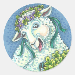 ST. PATRICK'S IRISH EWE & SHAMROCKS STICKERS Sheet