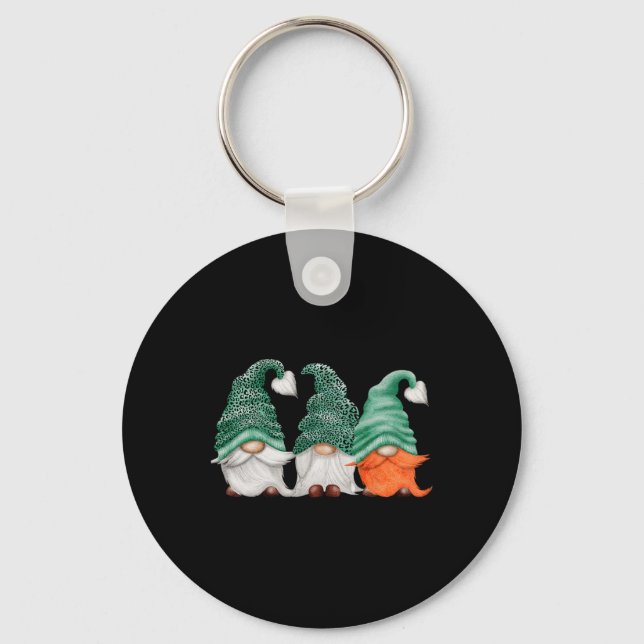 St Patricks Irish Ireland Gnome  Key Ring (Front)