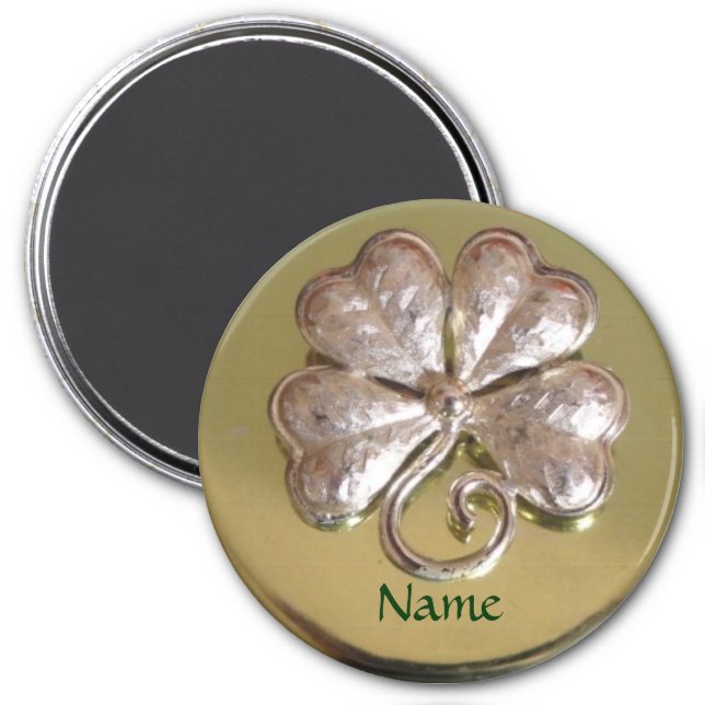 St. Patricks Irish Last Name Magnet! Gold Magnet (Front)