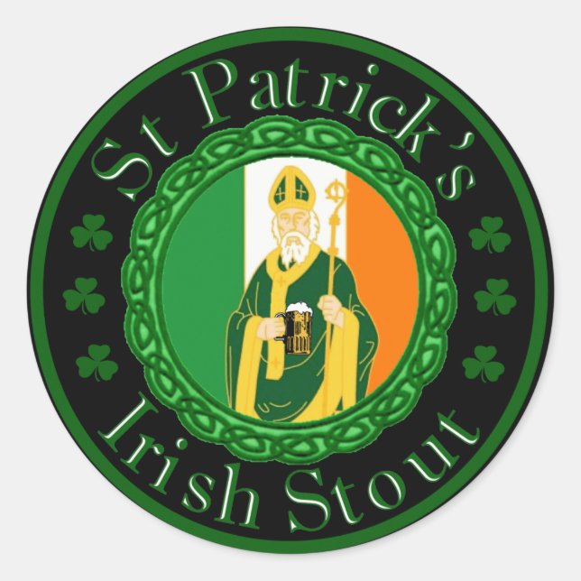 St. Patrick's Irish Stout Classic Round Sticker (Front)
