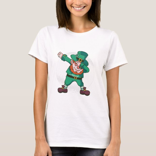 st patricks leprechaun dabbing dancing T-Shirt (Front)