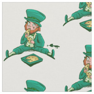 st patricks leprechaun pizza fabric