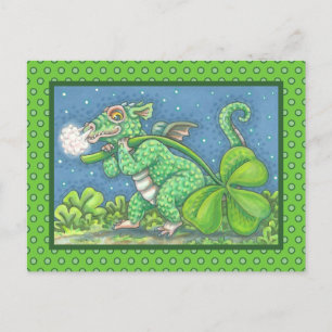 ST. PATRICK'S LITTLE IRISH DRAGON FANTASY POSTCARD