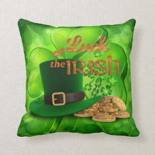 St. Patrick's - "Luck of the Irish" - Shamrock Cushion
