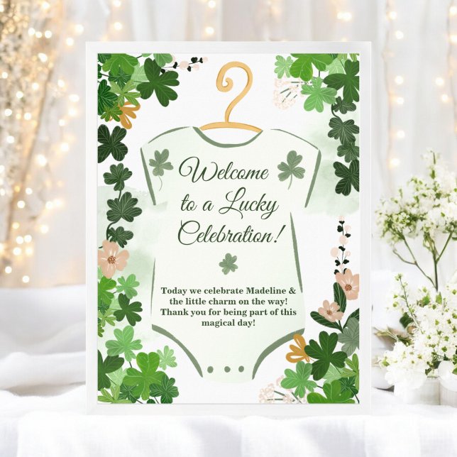 St. Patrick's Lucky Charm Baby Shower Welcome Poster (St. Patrick's Lucky Charm Baby Shower Welcome Poster)