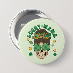 St. Patrick's Lucky Mama Skeleton 7.5 Cm Round Badge