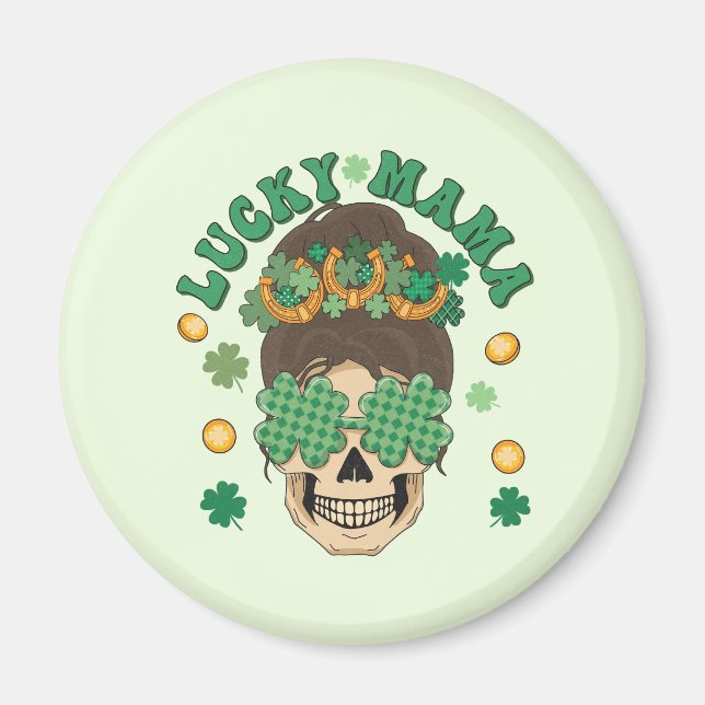 St. Patrick's Lucky Mama Skeleton Magnet (Front)