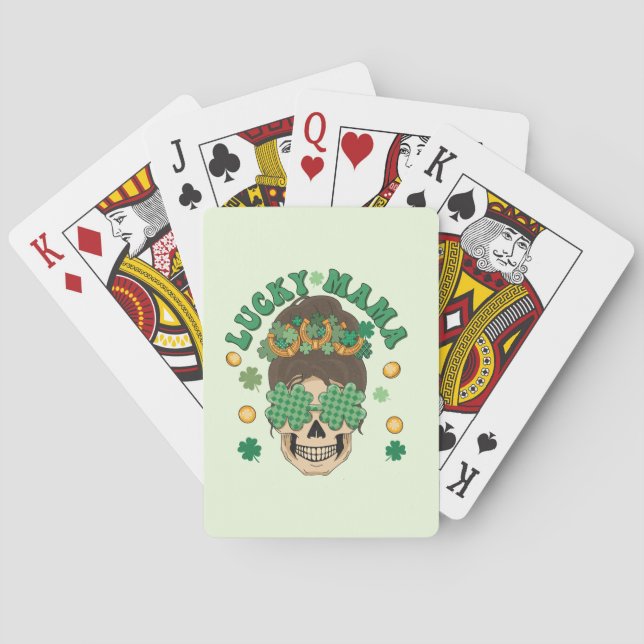 St. Patrick's Lucky Mama Skeleton Playing Cards (Back)