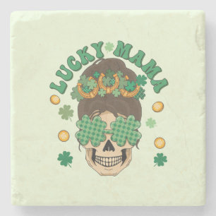 St. Patrick's Lucky Mama Skeleton Stone Coaster
