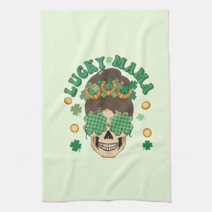 St. Patrick's Lucky Mama Skeleton Tea Towel