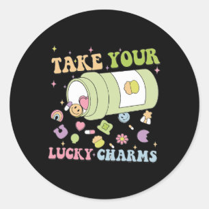 St. Patricks Lucky Nurse Take Your Lucky Charms Nu Classic Round Sticker