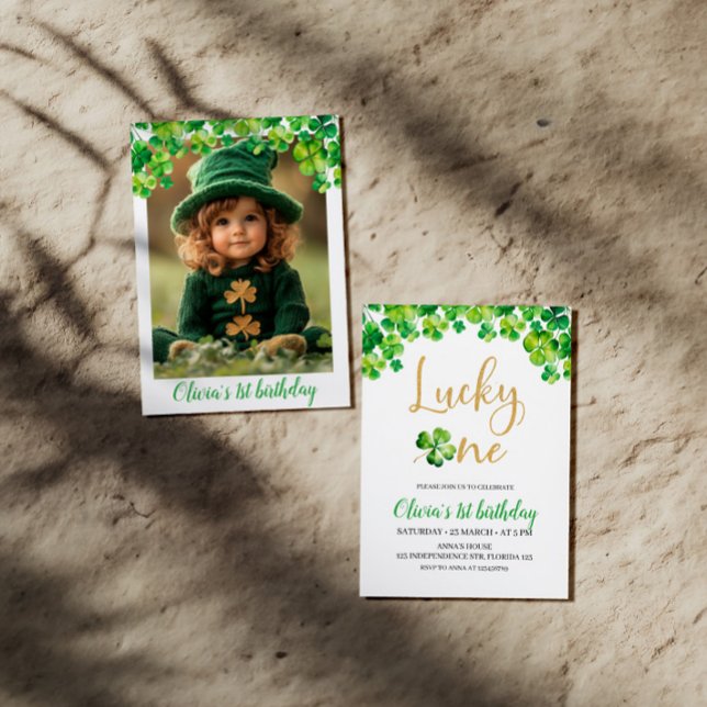 St. Patricks Lucky One Birthday Invitation (Creator Uploaded)