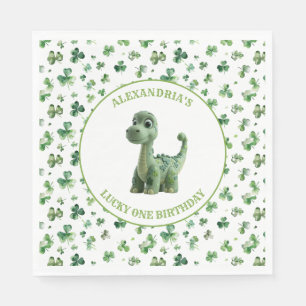 St Patricks Lucky One Dinosaur Paper Napkin