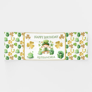 St Patricks Lucky One First Birthday  Banner