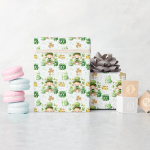 St Patricks Lucky One First Birthday  Wrapping Paper