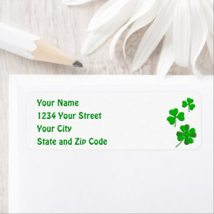 St Patrick's Lucky Shamrock Personalised Address Return Address Label
