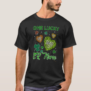 St Patricks One Lucky Er Nurse Buffalo Leopard Hea T-Shirt