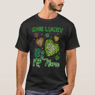 St Patricks One Lucky Er Nurse Buffalo Leopard Hea T-Shirt