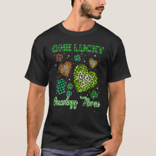St Patricks One Lucky Oncology Nurse Buffalo Leopa T-Shirt