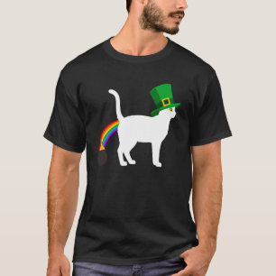 St. Patrick's Paddyu2019s Cat Leprechaun Rainbow P T-Shirt