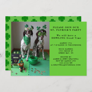 St. Patrick's Party Dogs with Shanrocks Invitation