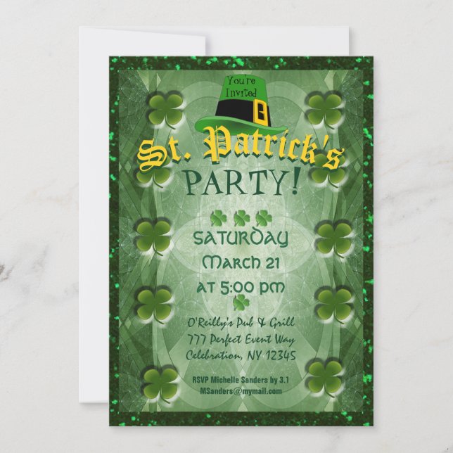 St. Patrick's Party Invitation (Front)