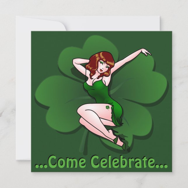 St Patrick's Party Invitations Personalised Lucky (Front)