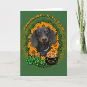 St Patricks - Pot of Gold - Dachshund - Winston Card