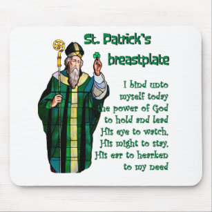 St Patrick's prayer breastplate (white background) Mouse Pad