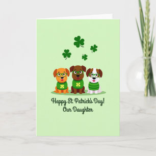 St Patricks Pups Daughter Card
