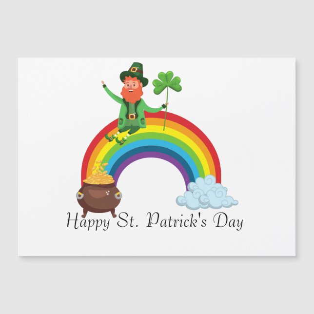 St. Patrick's Rainbow |Happy Whimsical Shamrock (Front)