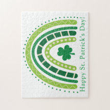 St. Patrick's Rainbow |	Happy Whimsical Shamrock