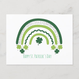 St. Patrick's Rainbow Happy Whimsical Shamrock Postcard