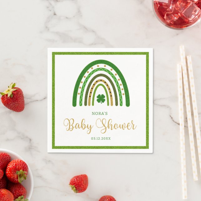 St. Patrick's Rainbow Irish Baby Shower Napkin (Insitu)