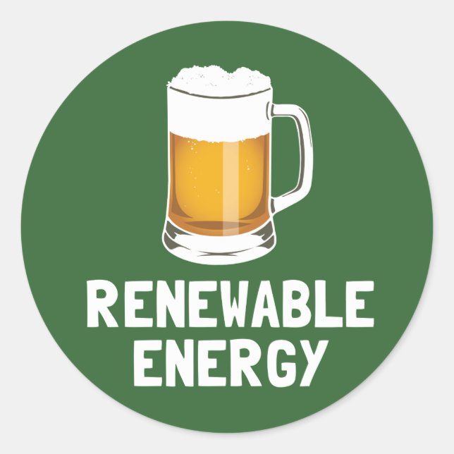 St. Patrick's Renewable Energy Beer Classic Round Sticker (Front)
