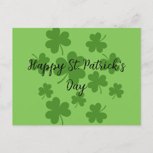 St Patrick's Shamrock Clover Pattern   Add Text Holiday Postcard