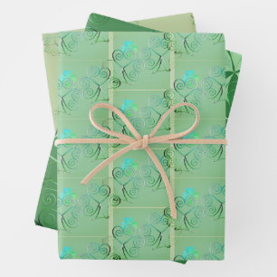 St. Patrick's Shamrocks Pale Green Wrapping Paper Sheet