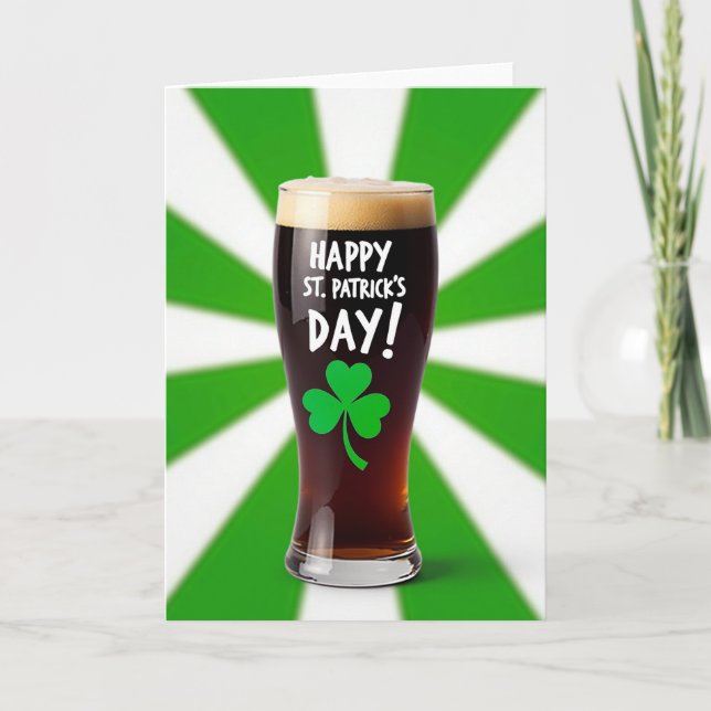 St Patricks Stout Glitter Texture Card (Front)