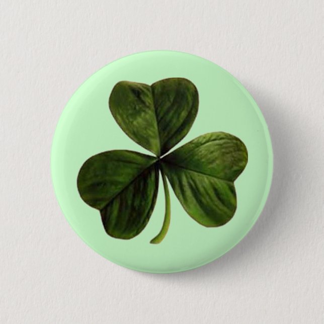 St. Patrick's Three Leaf Clover 6 Cm Round Badge (Front)