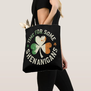 St. Patrick's Time For Some Shenanigans Clover Fun Tote Bag