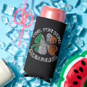St. Patrick's Time for Some Shenanigans Clover Seltzer Can Cooler