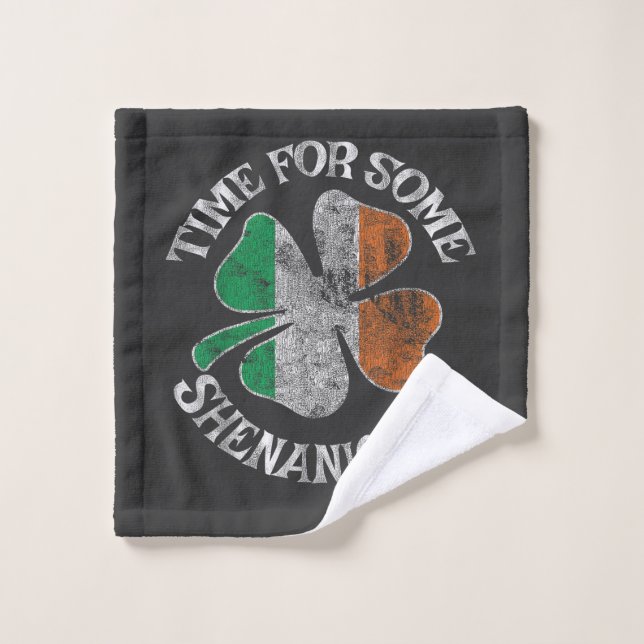 St. Patrick's Time for Some Shenanigans Clover Wash Cloth (Wash Cloth)