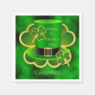 St. Patrick's Top Hat & Shamrocks Napkins