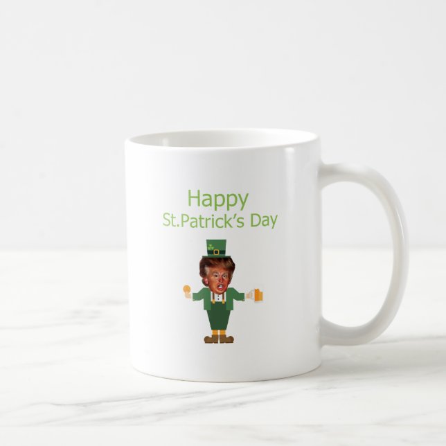 st patricks trump leprechaun coffee mug (Right)