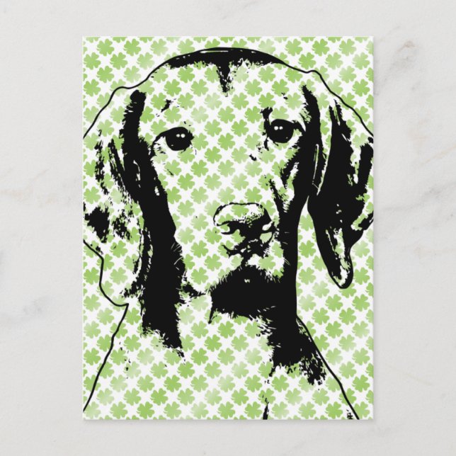 St Patricks - Vizsla Silhouette - Reagan Postcard (Front)