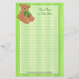 St. Pat's Day Bear Stationery