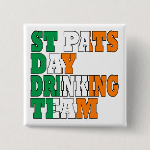 St Pats day drinking team 15 Cm Square Badge