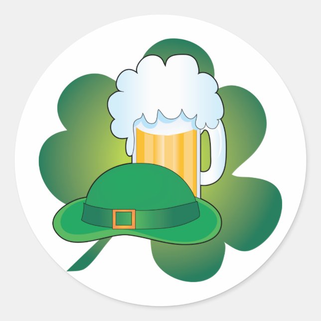 St Pats Hat Classic Round Sticker (Front)