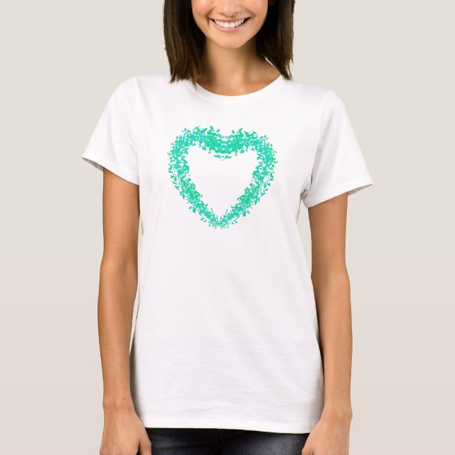 St. Patties day, abstract clover Irish hearts T-Shirt (Front)