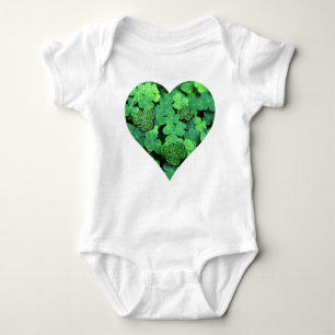 St. Patties day, green shamrock, Irish hearts Baby Bodysuit